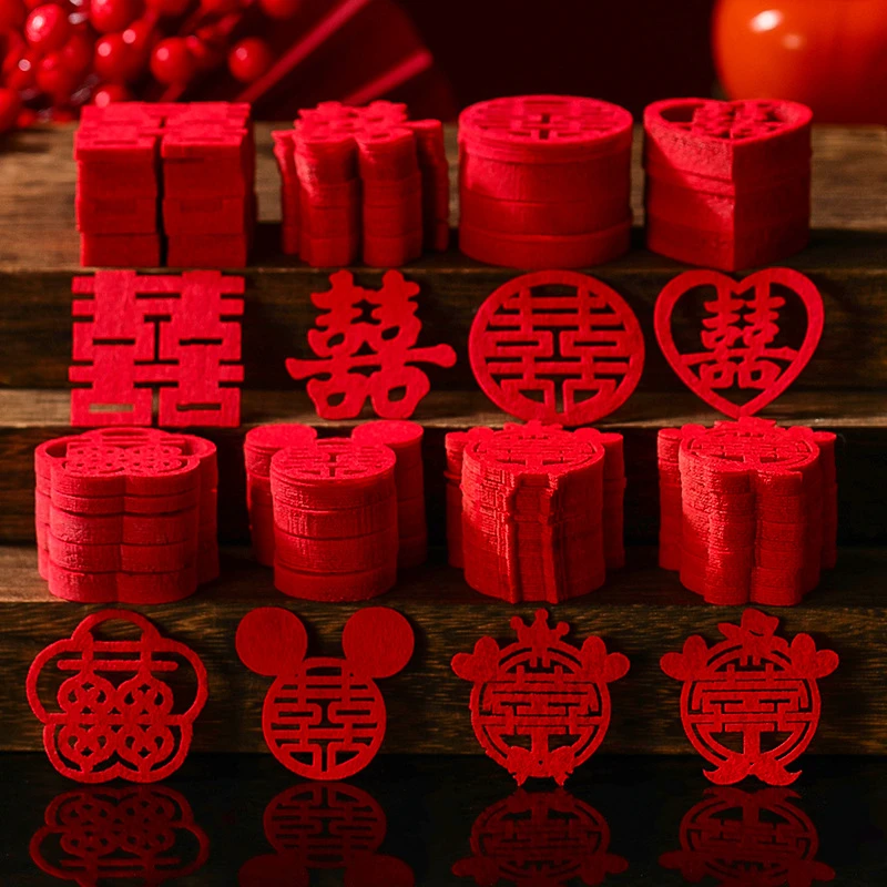 2025新款小喜字结婚专用手抛喜门喜贴纸婚礼装饰婚房布置婚庆用品