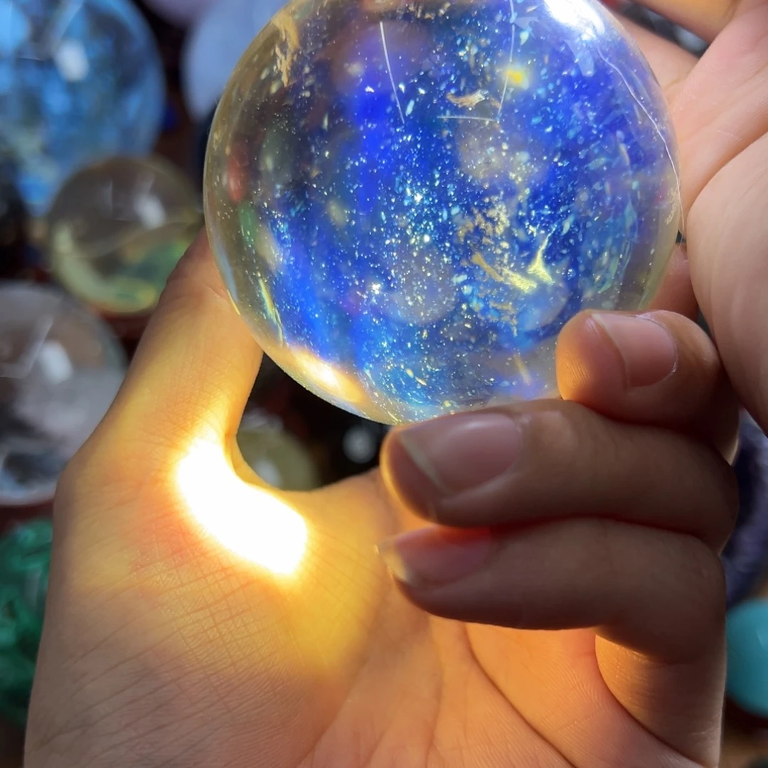 石材黄色水晶球123