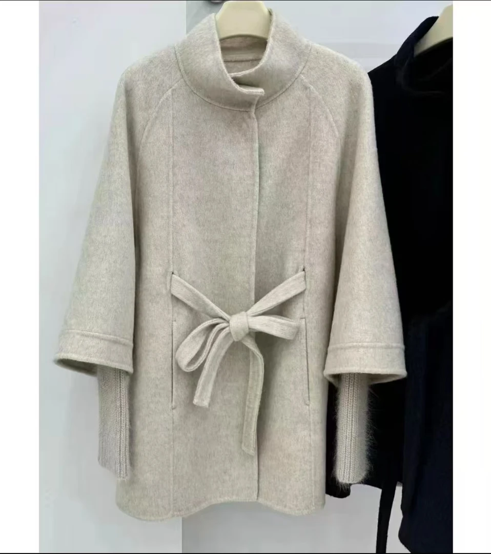 网红百搭新款时尚羊毛外套韩版双面大衣