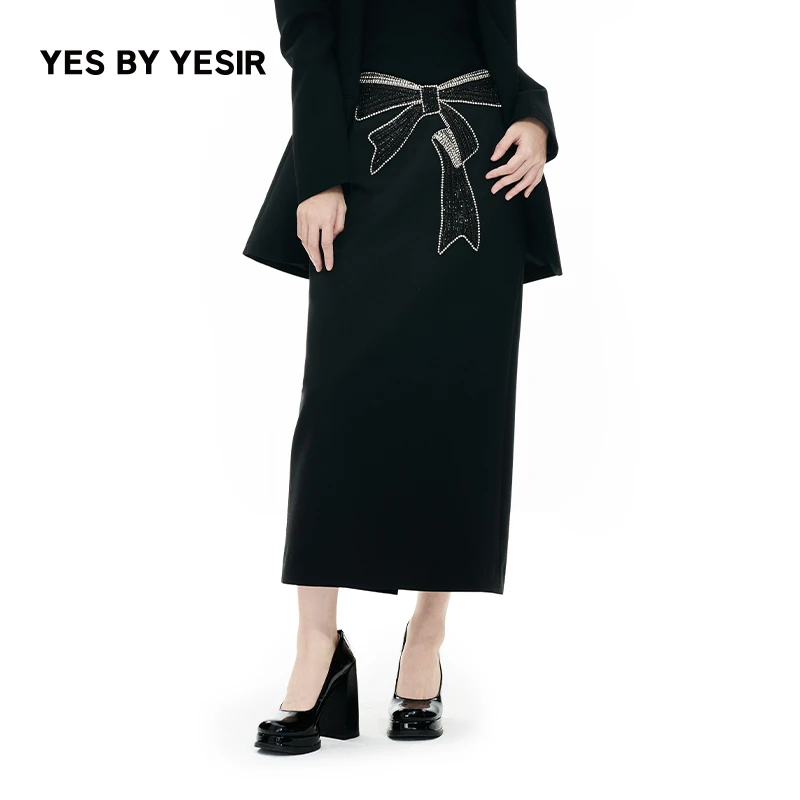 YES BY YESIR叶谦设计师品牌名媛重工蝴蝶结半裙