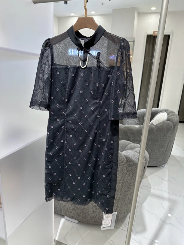 姚领YAOLY复古优雅气质夏季连衣裙