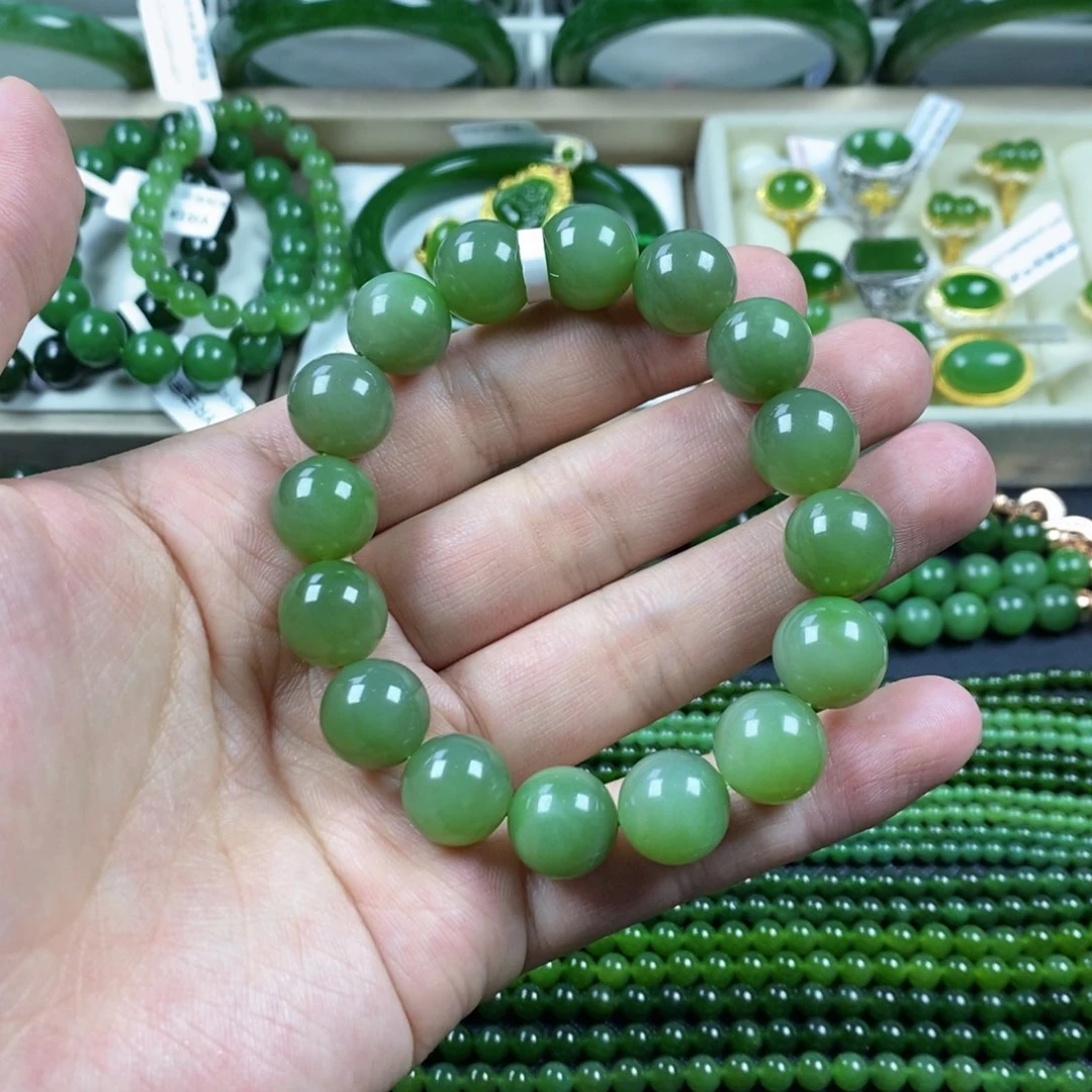 和田玉（碧玉）手串未镶嵌卡13