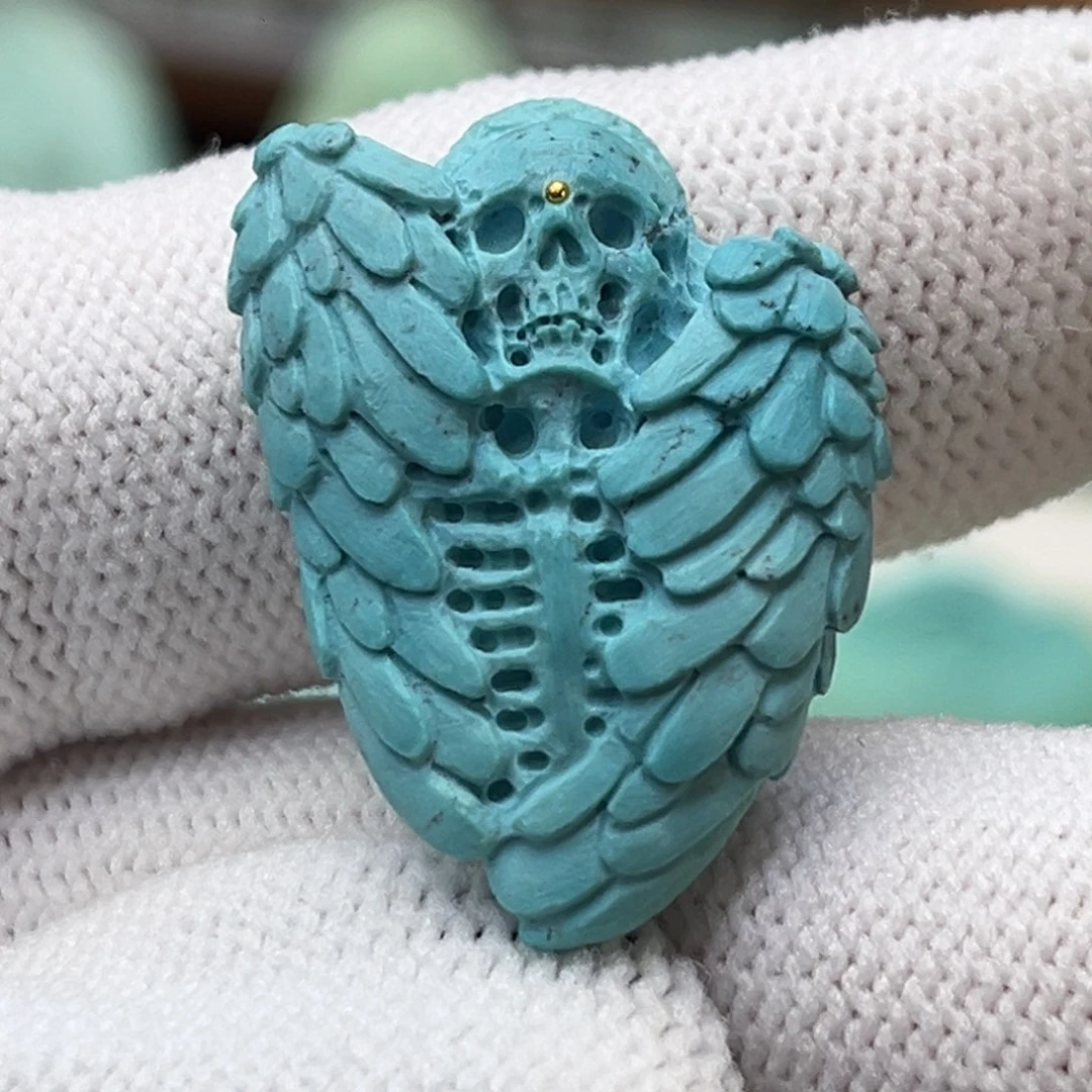 绿松石未镶嵌珠宝奇石雾霾蓝恶灵天使