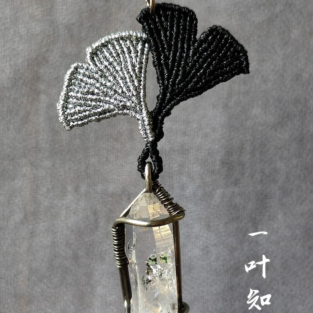 一叶知秋  纯手工编绳绕线项链