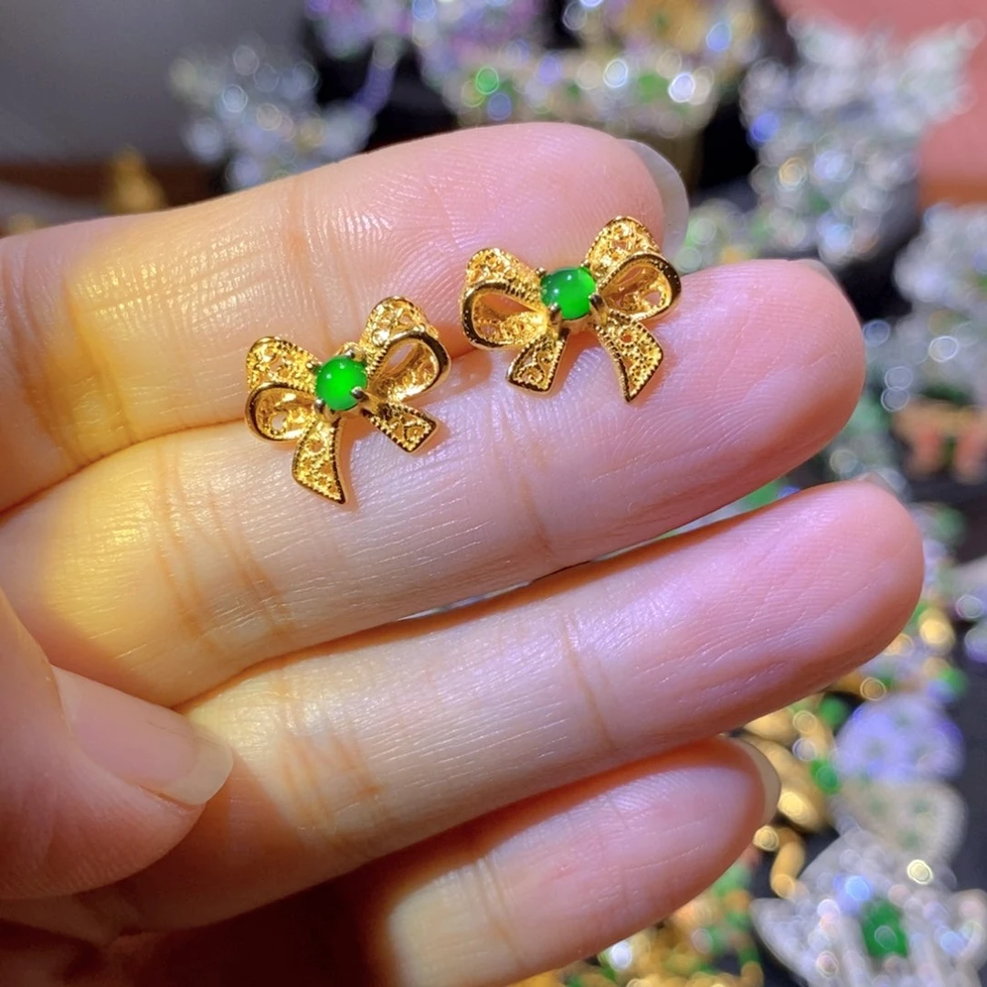 吊坠(不含链)银S925镶嵌翡翠