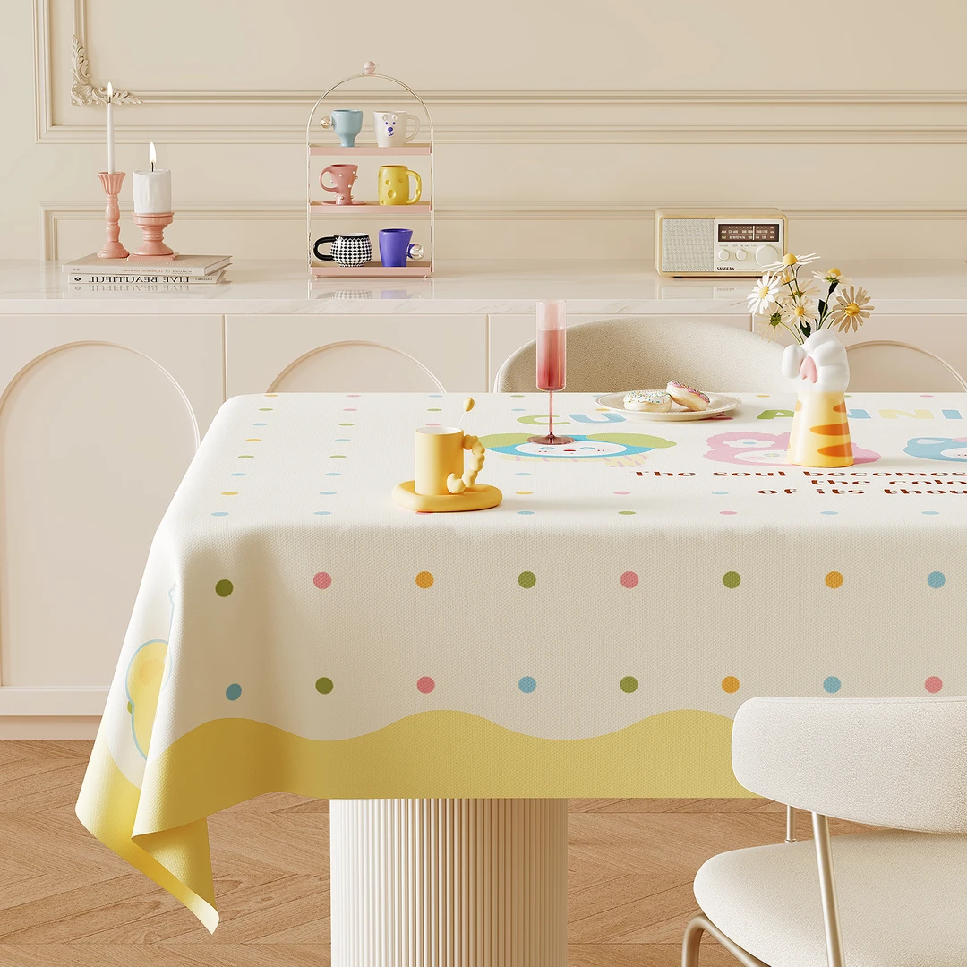 奶油风桌布防水防油免洗2025新款氛围感pvc防烫餐桌台布茶几盖布