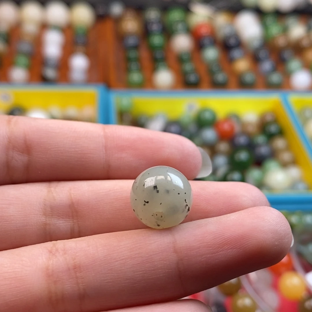 未镶嵌和田玉珠宝奇石福利点墨青花单珠z12