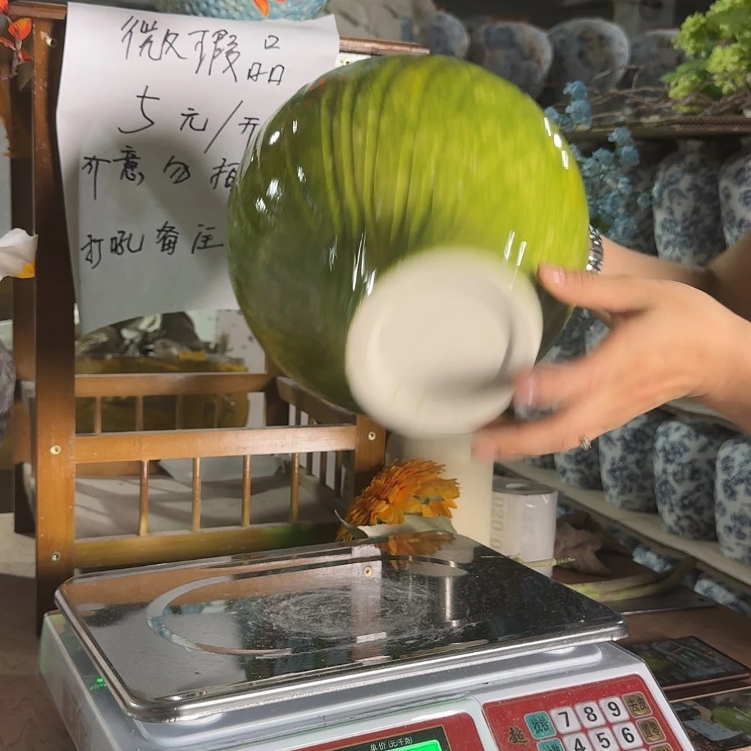 景德镇陶瓷花瓶高27口10公分