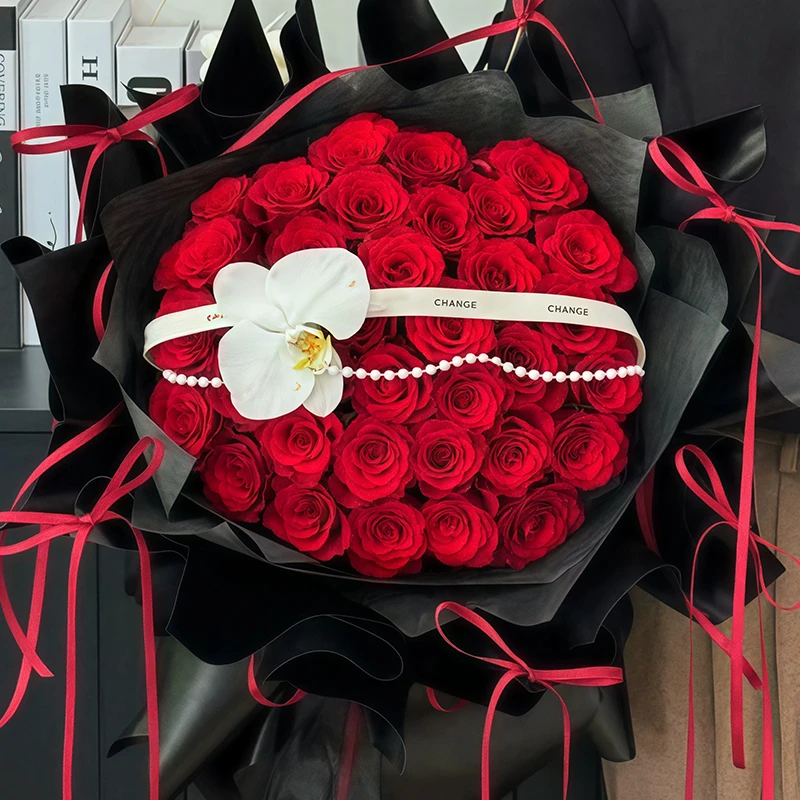 『夏日情书』33朵红玫瑰鲜花送女友老婆爱人生日花束520节日告白鲜花花店送花上门同城小时达鲜花