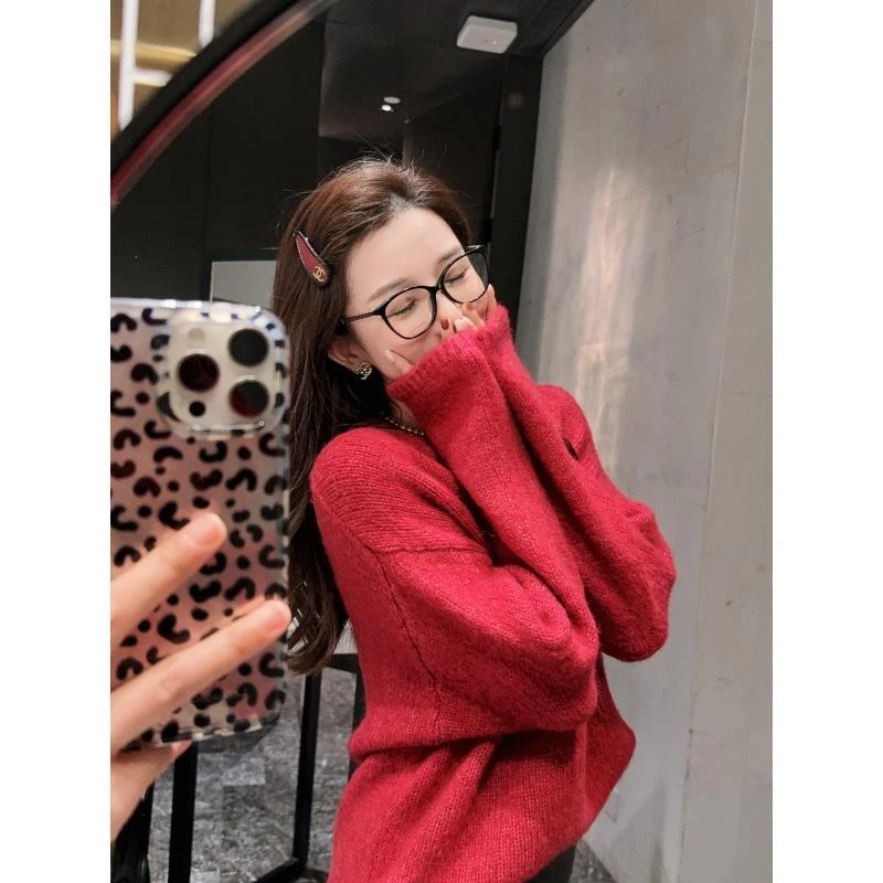 【大静静】“莫奈花园”软糯圆领宽松氛围感针织毛衣