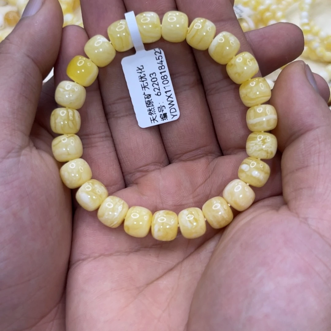 你***湾手链琥珀未镶嵌蜜蜡10mm虎皮