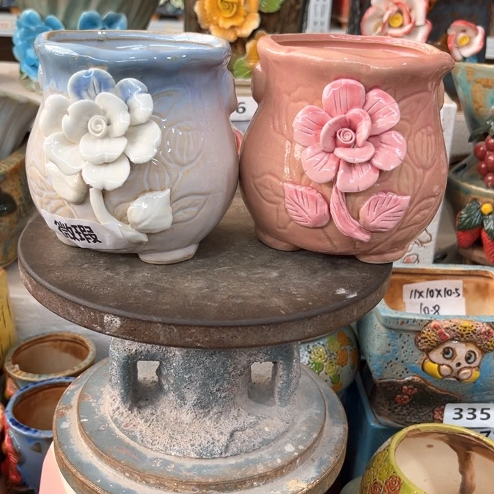 紫砂花盆粗陶材质多肉花盆