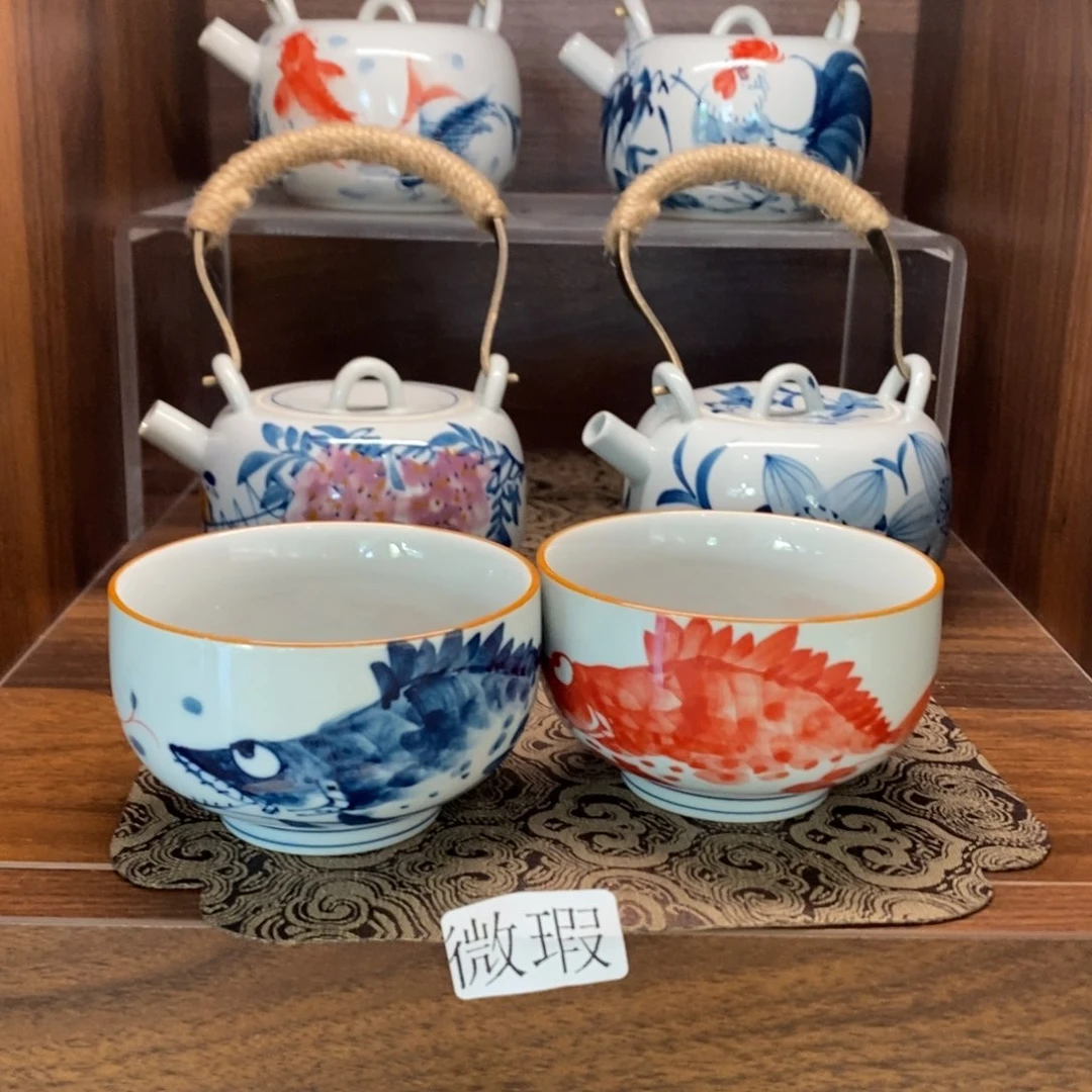 微瑕釉下彩纯手绘手工绘制