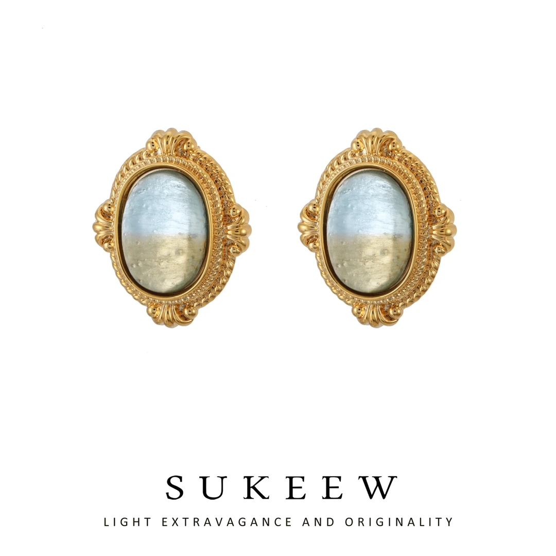 SUKEEW/酥可 铜合金耳饰 精致法式温柔复古高级感耳环223205