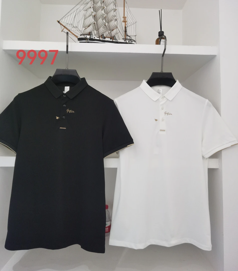 夏季新款男装翻领短袖上衣POLO衫简约通勤9997