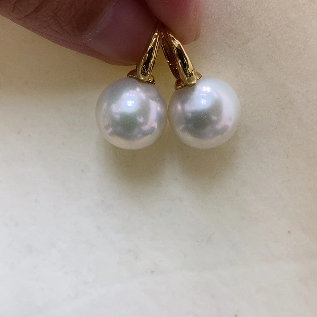 18K金镶嵌淡水珍珠耳饰