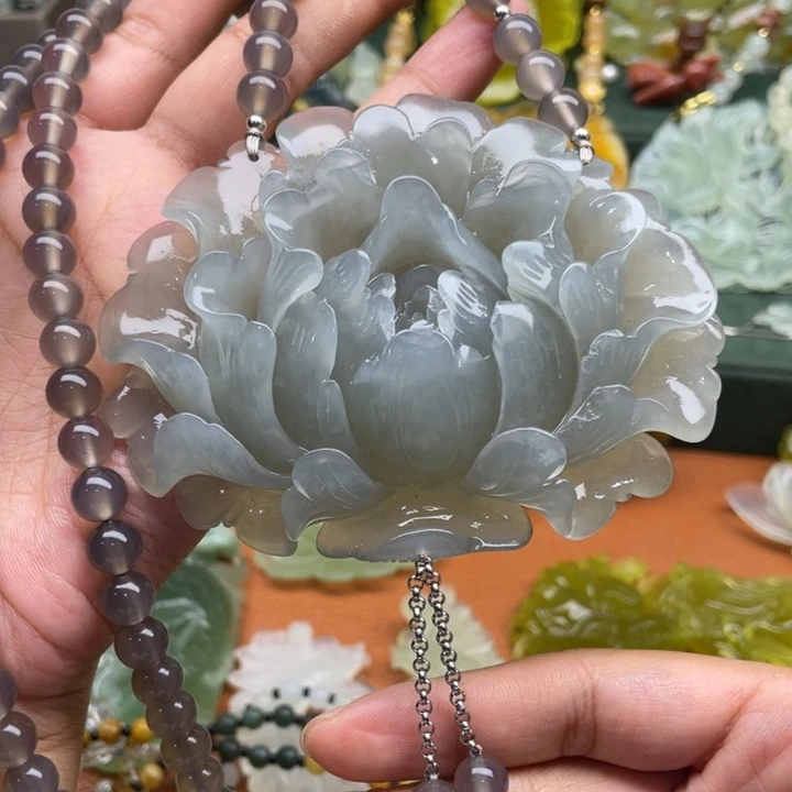 ꧁***꧂未镶嵌岫玉吊坠毛衣链锁骨链