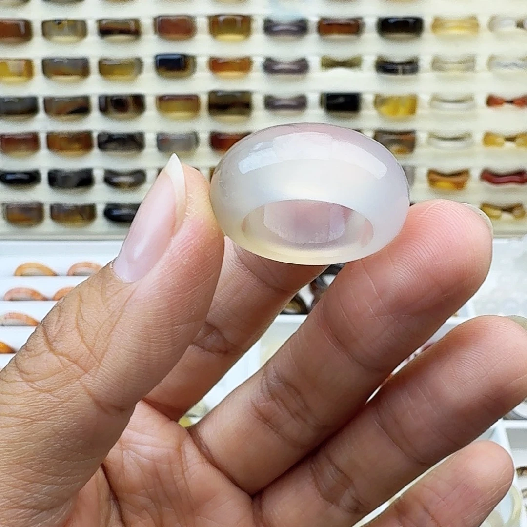 玛瑙/玉髓戒圈未镶嵌12圈福利不退换