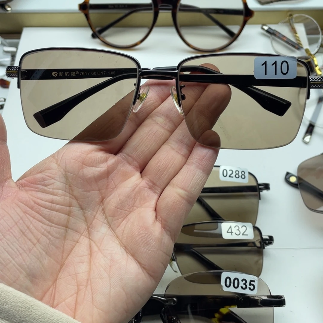 茶水晶半框眼镜 110