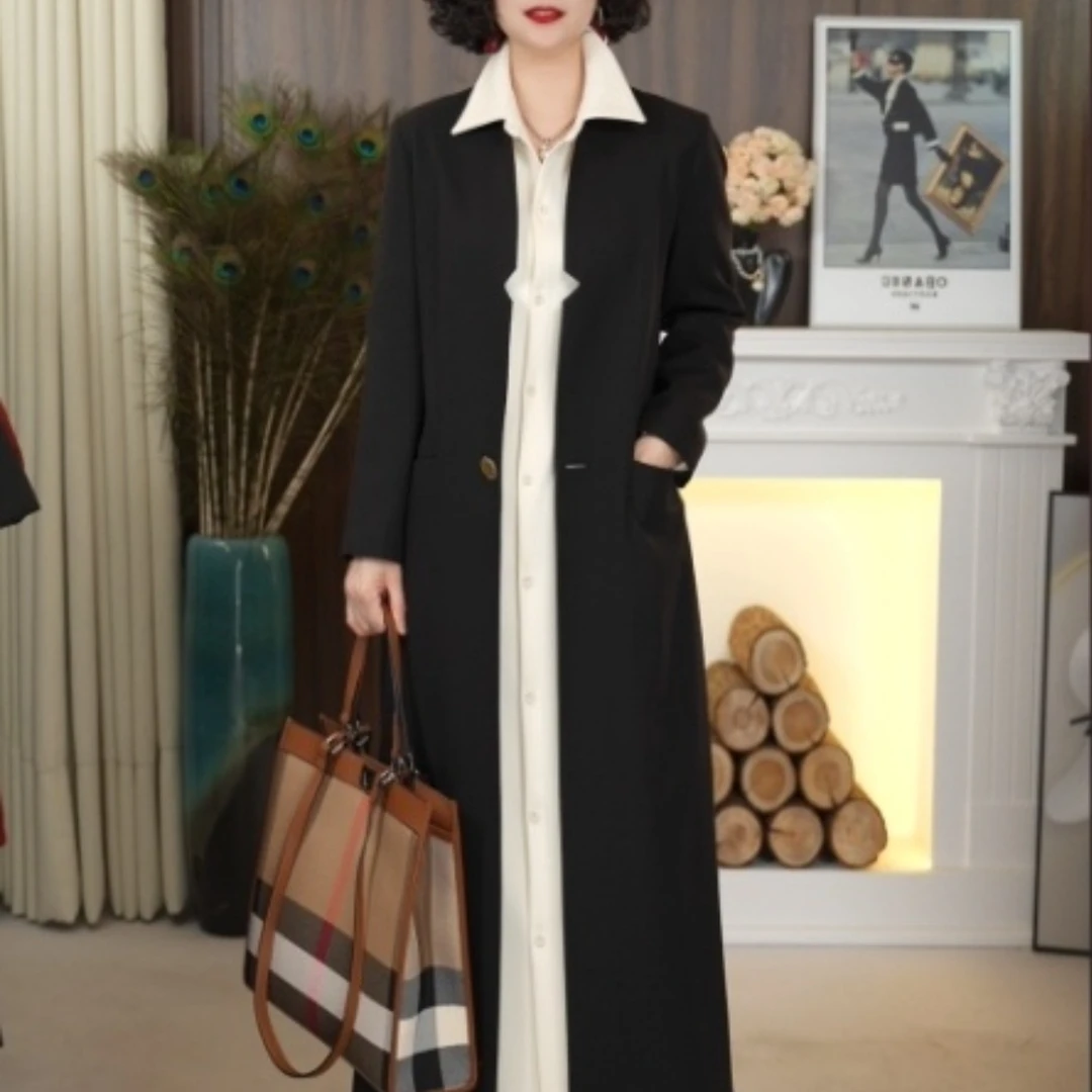 卓姐定制 5238气质百搭中长款风衣春秋季外套
