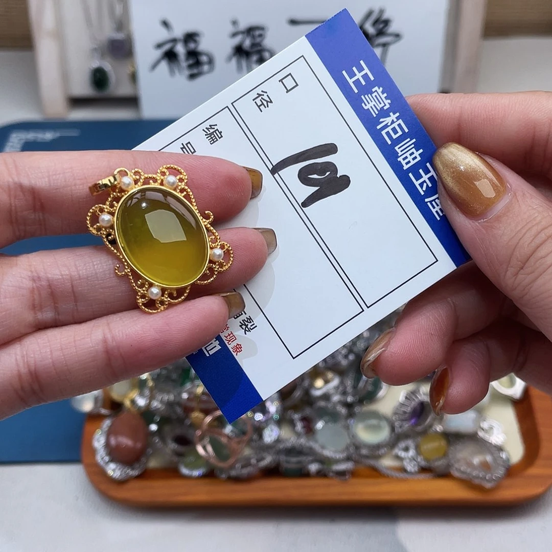 岫玉银S925镶嵌吊坠吊坠