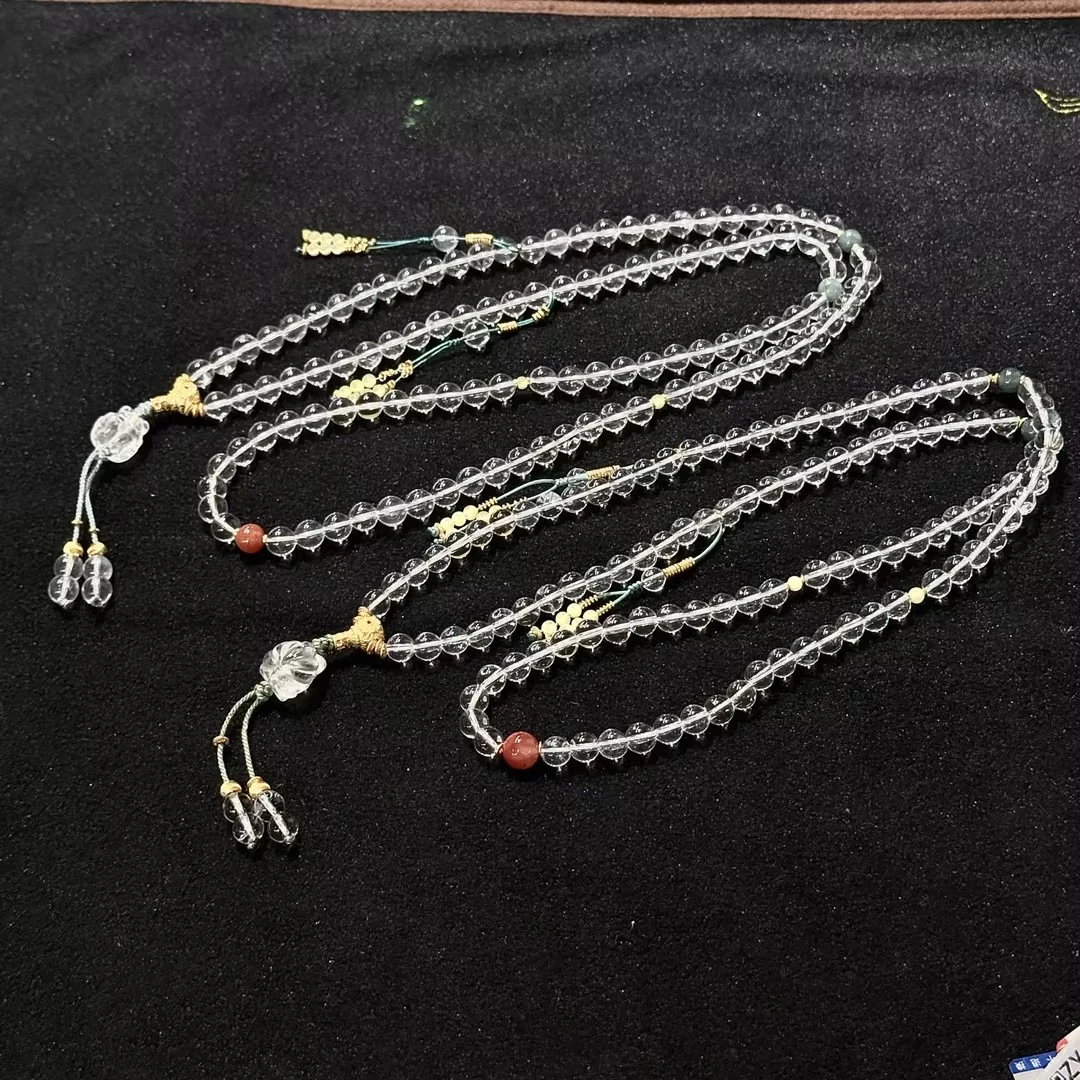 【ZY】白水晶DIY108佛珠项链-约7mm（多样性发其一）