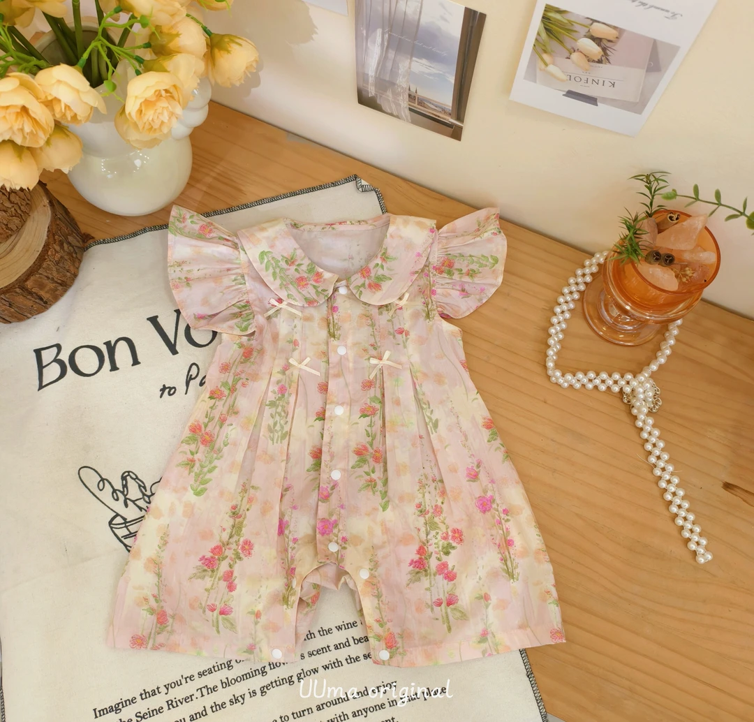 【MM】2025婴儿女童夏季儿童幼儿洋气薄款小童碎花公主婴幼儿韩版