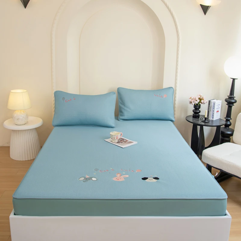 2025新款A类抗菌冰豆豆PE100%乙纶床笠凉席空调可水洗单人夏凉席