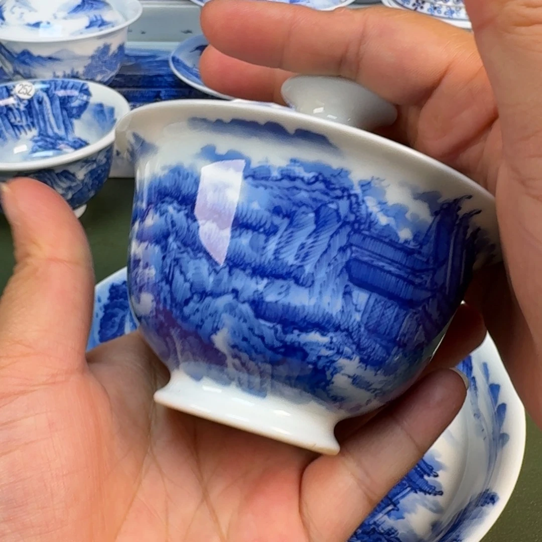 景德镇纯水绘茶具圆圆287