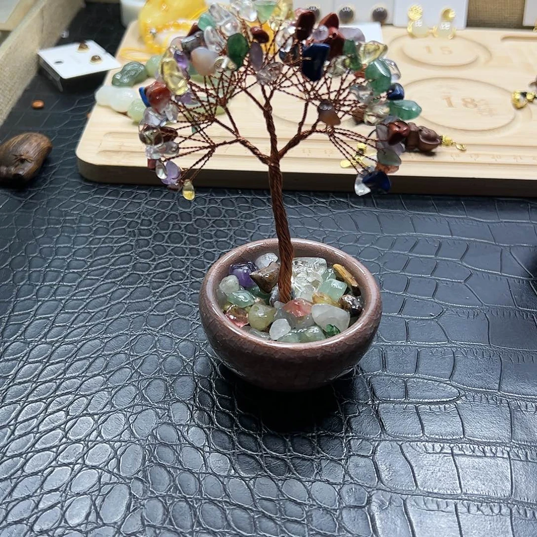 银S925镶嵌手链烟晶多宝发财树