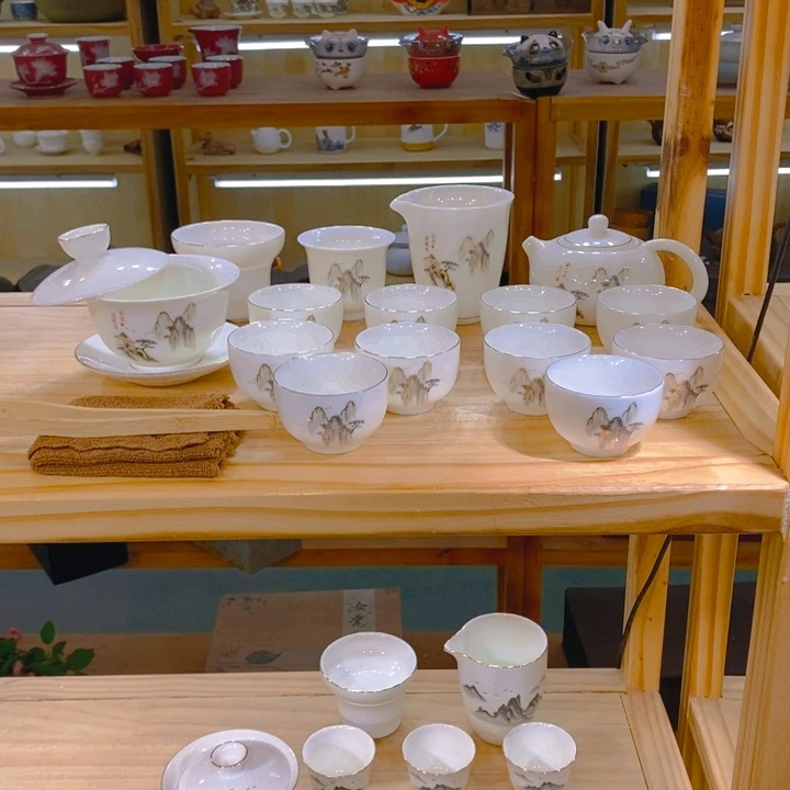 【不止】羊脂玉瓷茶具套装