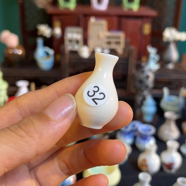 摆件微陶老王迷你花瓶
