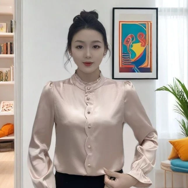 小众炸街高级感女装木耳边衬衫大码气质显瘦洋气妈妈可穿百搭百搭