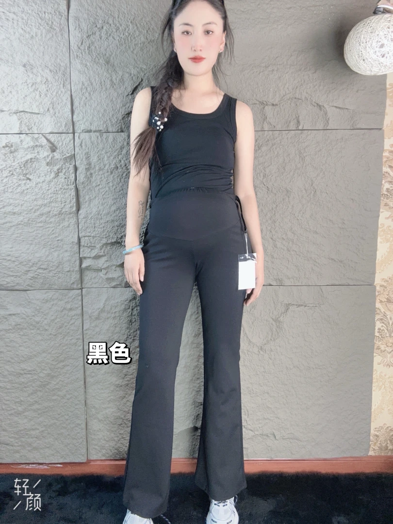 加绒托腹长裤高弹力喇叭裤