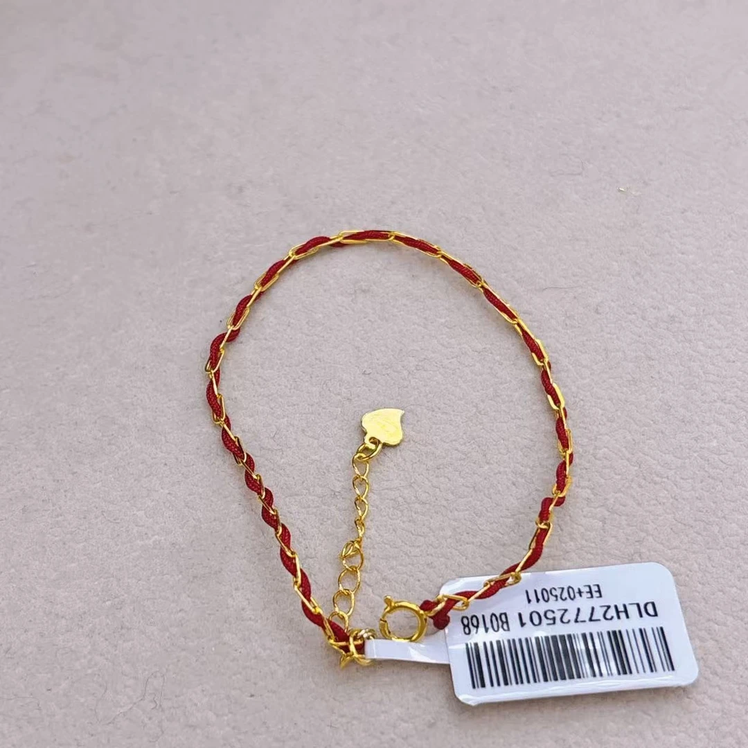 925银手链 S925镀金绳穿链红绳手链