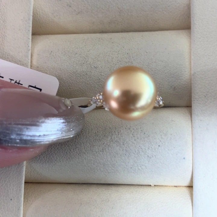 18K金镶嵌戒指海水珍珠