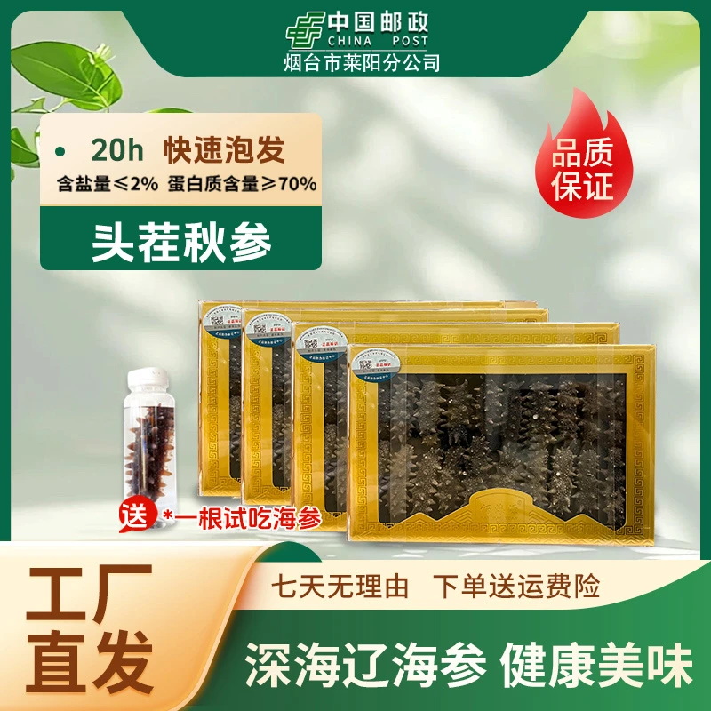 【烟台邮政】80头辽刺参大连海刺参滋补营养免煮干海参8