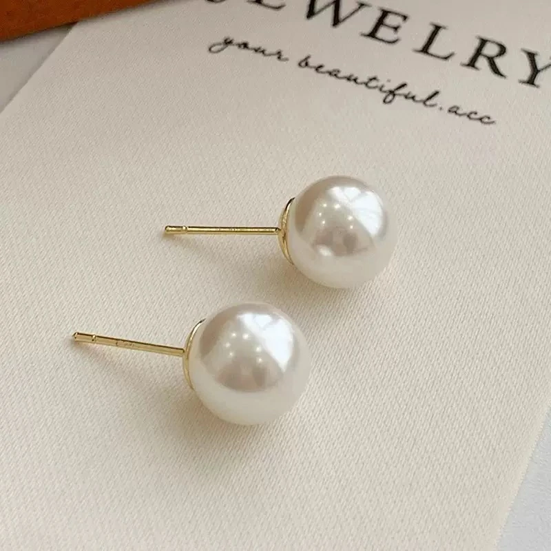 合金仿珍珠耳饰 23758 抱珠棕色小熊耳钉