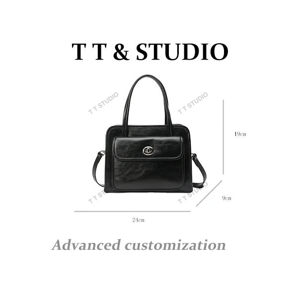 【TT Studio】BF-66233-黑色RAIN.CUN时尚简约腋下斜跨轻奢女包
