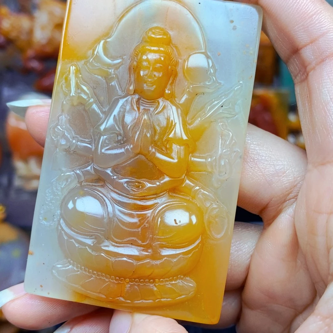 石英质玉（黄龙玉）未镶嵌吊坠(不含链)