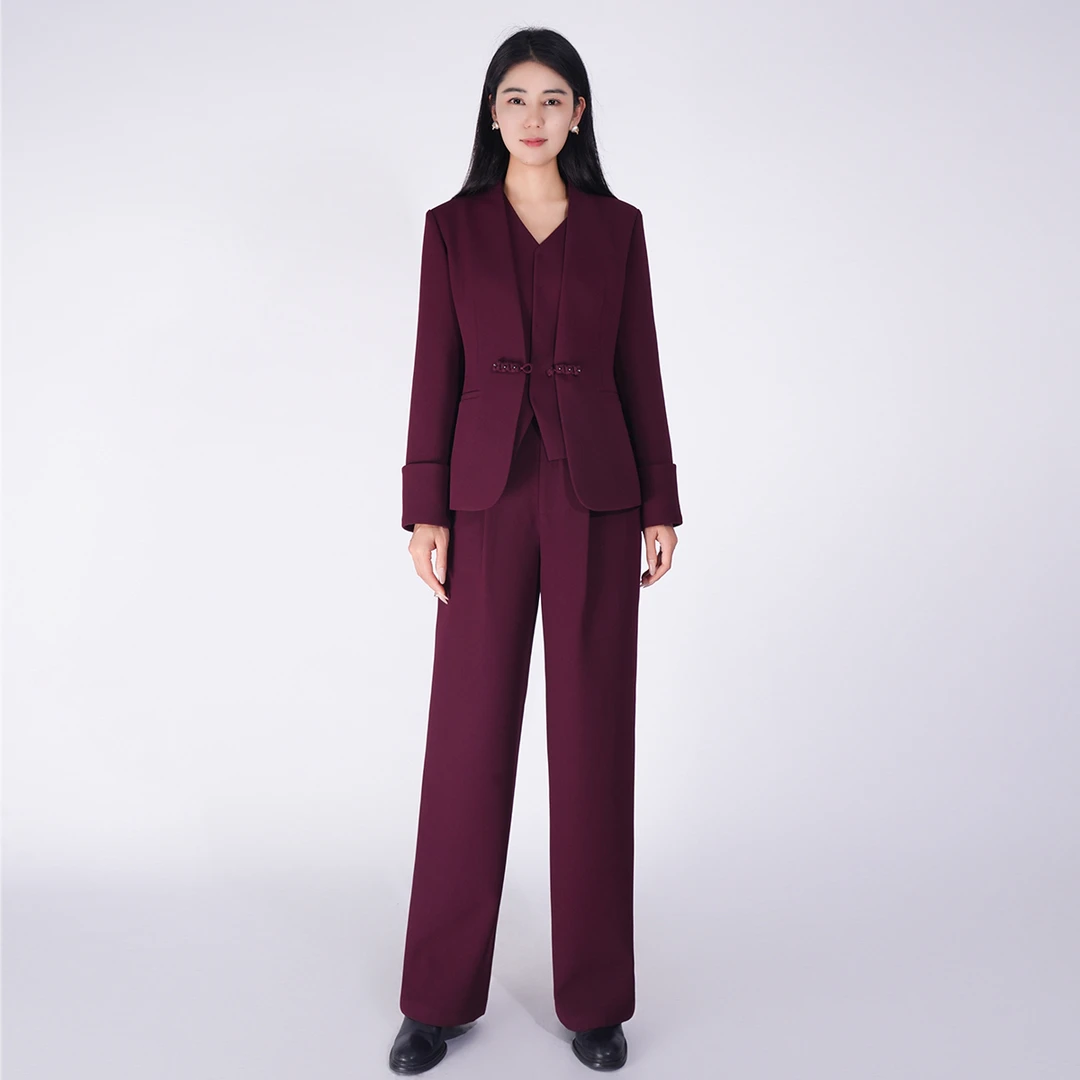 中式西服职业百搭气质鸢语套装HCSS050668+HCSS050669+HCSS050670