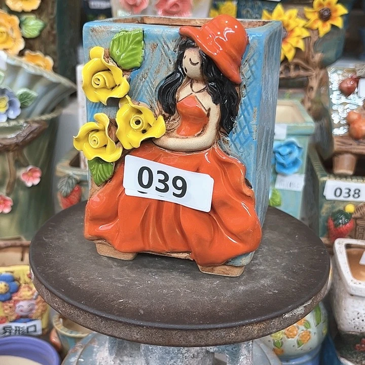 紫砂花盆粗陶材质多肉花盆