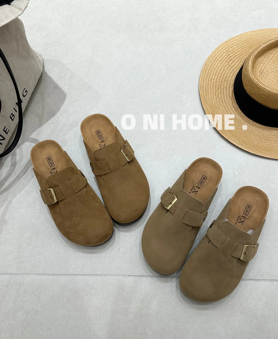 【欧尼家】韩系厚底勃肯半拖 包头拖 厚底4公分