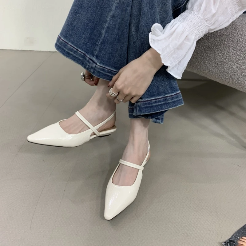 职场精英~法式简约包头凉鞋子女士夏季2025新款后空单鞋时装凉鞋