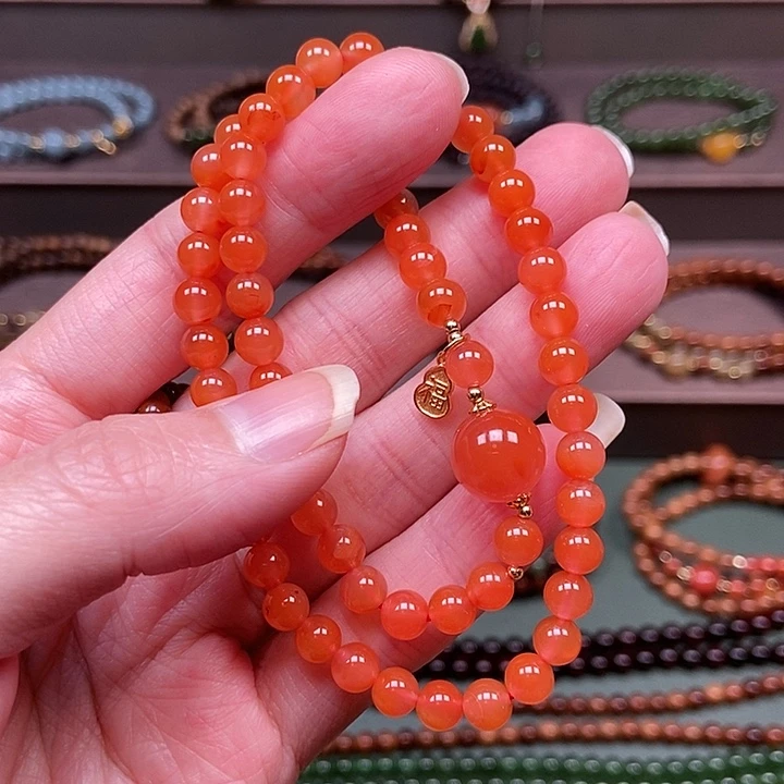 南红玛瑙未镶嵌手链