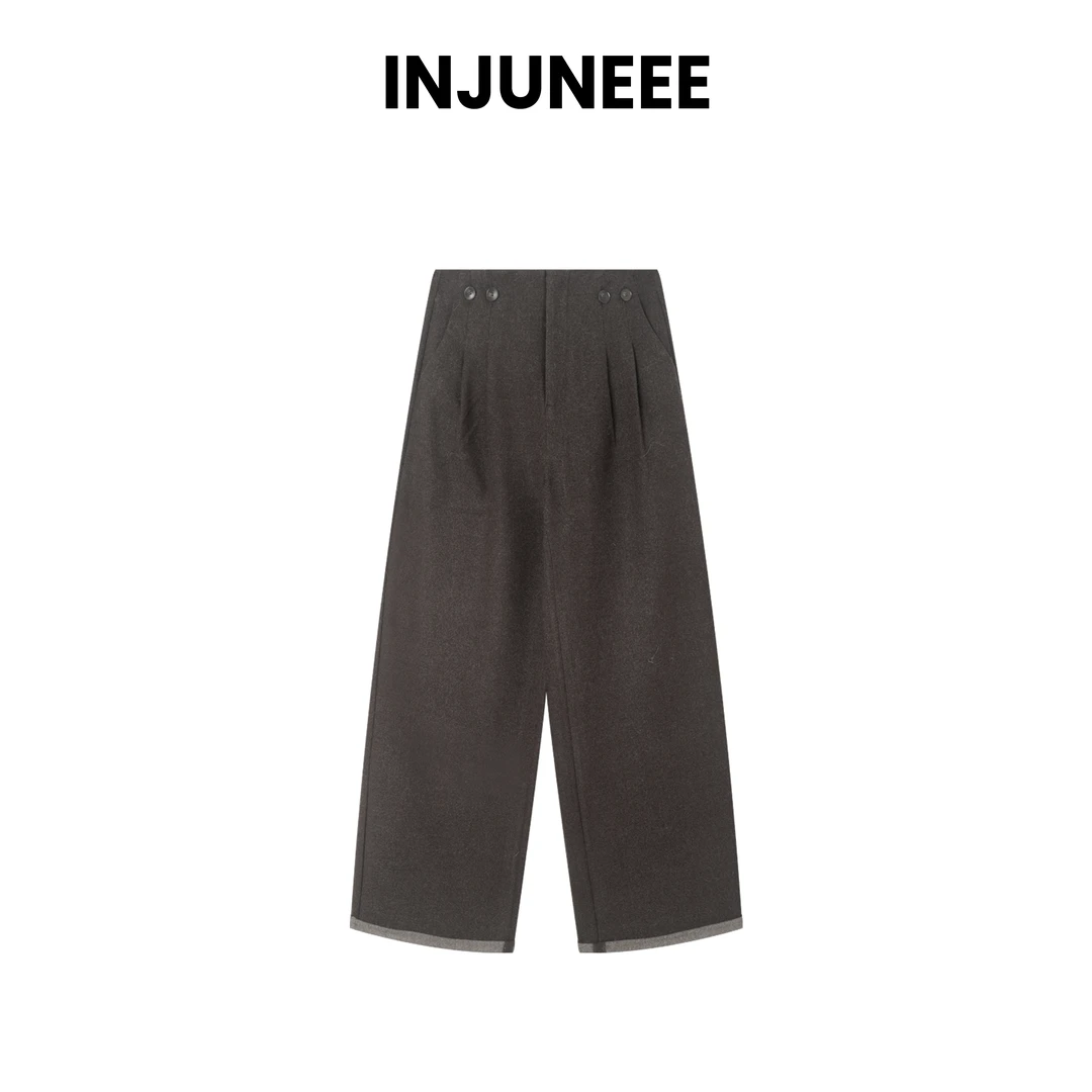 【】2025新款秋冬中腰气质百搭老钱阔腿裤休闲裤长款裤子8878