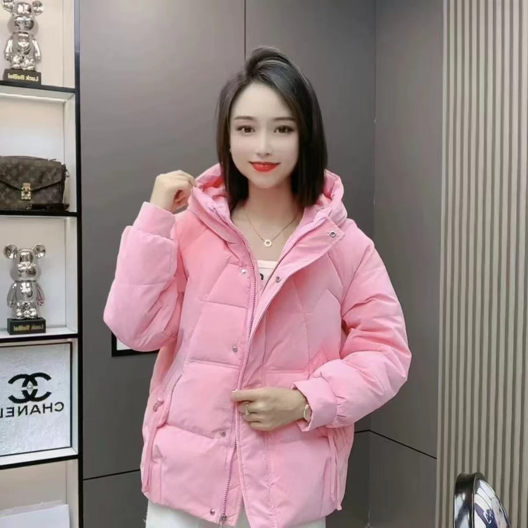 连帽免洗羽绒服女冬季2025新款百搭宽松韩版糖果色减龄鸭绒羽绒服