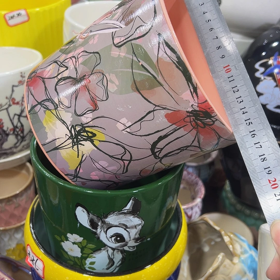 外贸尾单陶瓷花盆凑10米包邮
