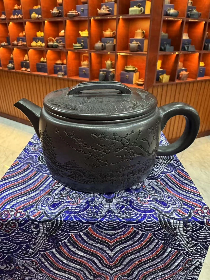 繁花忆江南大口汉瓦石黄紫砂壶【华】