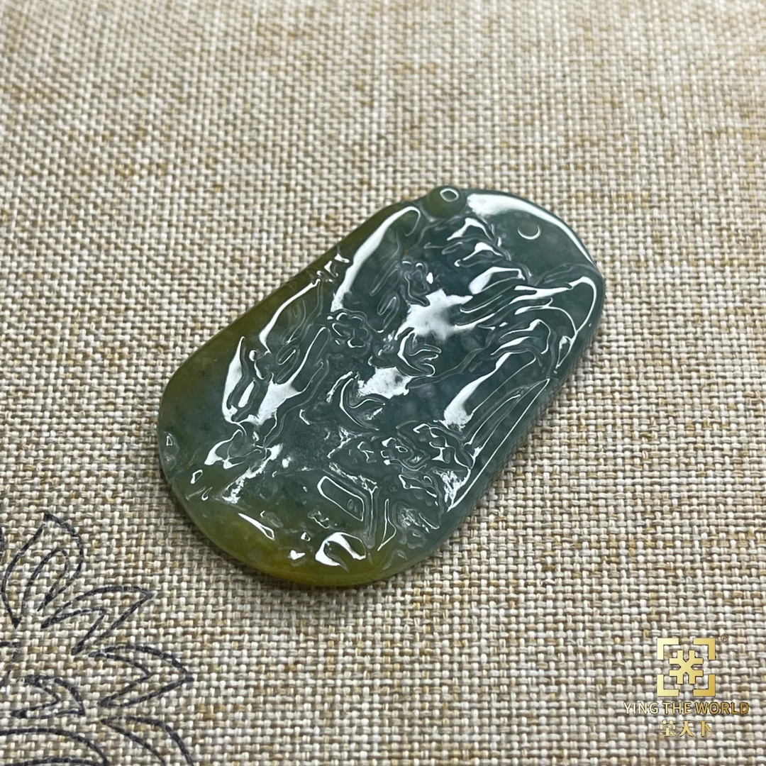 YTW翡翠山水牌（天然翡翠多样性发货介意勿拍）